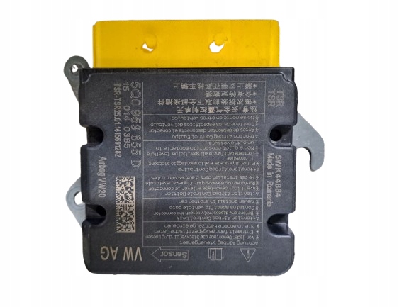 Calculateur airbag Volkswagen Golf 7, famille 5Q0959655, connecteur jaune