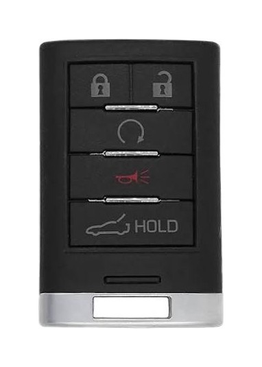 Clé Corvette C7 5 boutons, face avant, fond blanc, FCC NBGGD9C04, un seul coffre HOLD