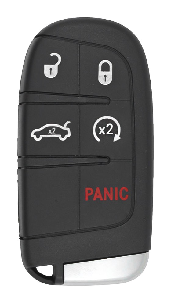 Clé Durango 5 boutons, face avant, fond blanc, FCC M3N-40821302, mot PANIC