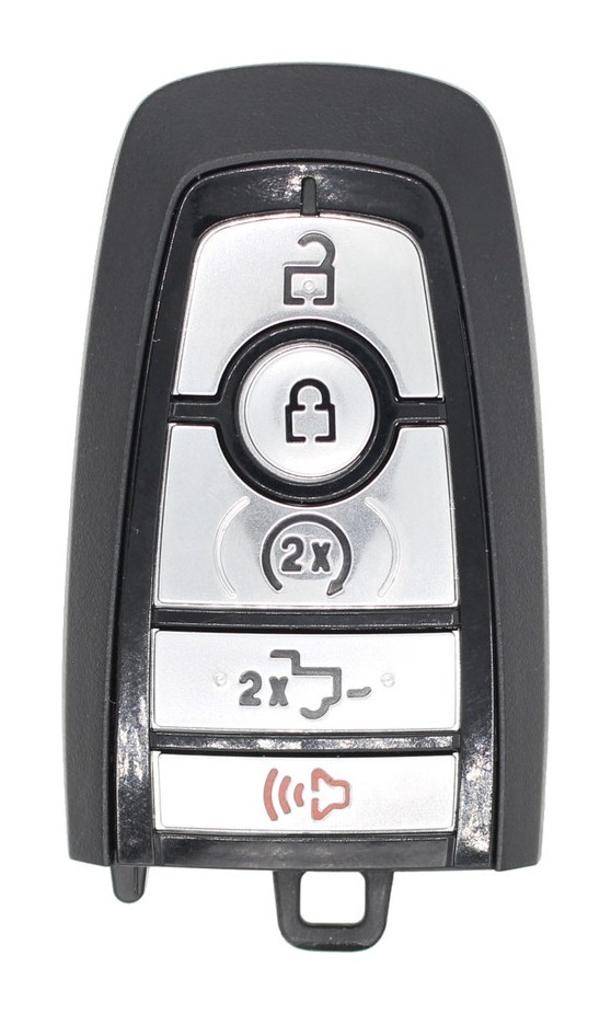 Clé Mustang 2024 5 boutons, face avant, fond blanc, FCC M3N-A3C108397