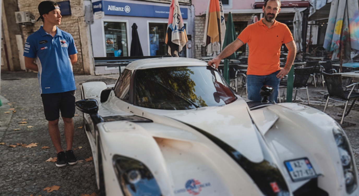 Benoît Faure et son fils Lukas avec leur Radical RXC blanche au 15e rassemblement de la PAS 07